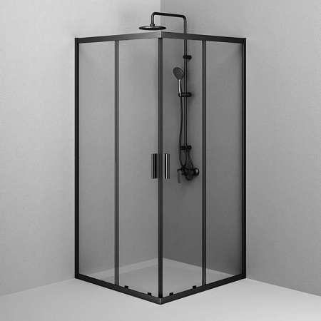 Душевой уголок AM.PM Gem W90G-403-100100-BT 100x100 черный матовый, стекло прозрачное