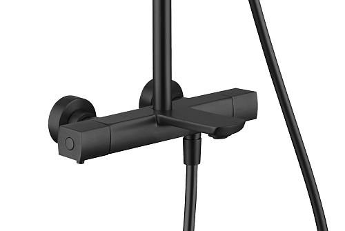 Душевая система Kaiser Cube с термостатом черный матовый 01382-9 Душевая система Kaiser Cube с термостатом черный матовый 01382-9