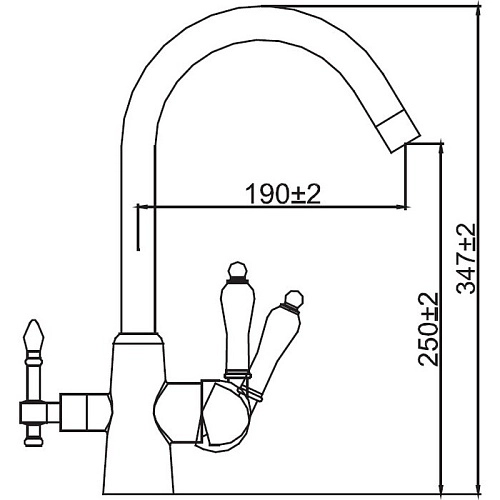 Смеситель для кухни Kaiser Vincent 31744-5 с подключением к фильтру Смеситель для кухни Kaiser Vincent 31744-5 с подключением к фильтру