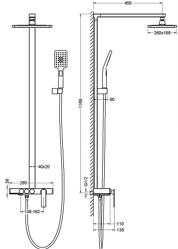 Душевая система Timo Torne SX-4310/00 хром Душевая система Timo Torne SX-4310/00 хром