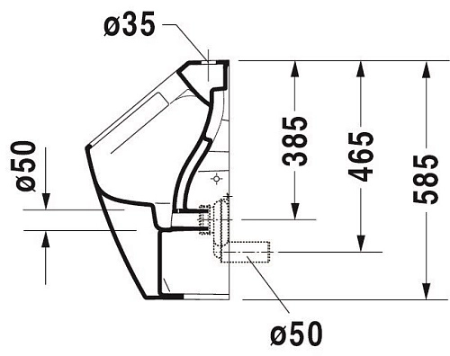 Писсуар Duravit ME by Starck 2815302000 подача воды сверху белый Писсуар Duravit ME by Starck 2815302000 подача воды сверху белый