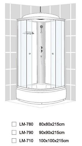 Душевая кабина Dto LM (LM780) 80x80 см стандартная Душевая кабина Dto LM (LM780) 80x80 см стандартная