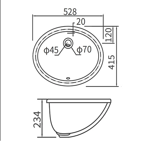 Раковина ARROW AP406E встраиваемая снизу Раковина ARROW AP406E встраиваемая снизу