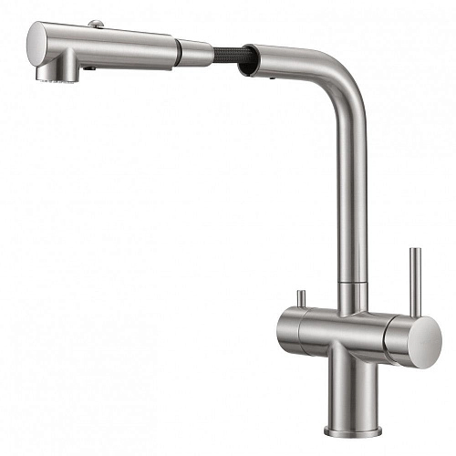 Смеситель для кухни Milacio Ultra 561 (MCU.561.SS) под фильтр, нержавеющая сталь с вытяжной лейкой Смеситель для кухни Milacio Ultra 561 (MCU.561.SS) под фильтр, нержавеющая сталь с вытяжной лейкой