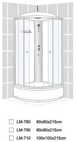 Душевая кабина Dto LM909 (LM909GM+EL) 90x90 см с гидромассажем и электрикой Душевая кабина Dto LM909 (LM909GM+EL) 90x90 см с гидромассажем и электрикой