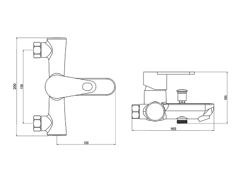 Смеситель для ванны OneLife P05-100cr Смеситель для ванны OneLife P05-100cr