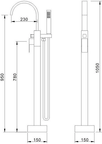 Смеситель для ванны ABBER AB8231 напольный Смеситель для ванны ABBER AB8231 напольный