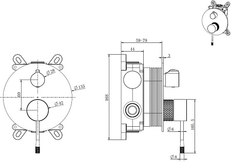 Смеситель для душа Allen Brau Priority 4.0 5.31C11-BN (с внутренней частью, 2 выхода) никель брашированный