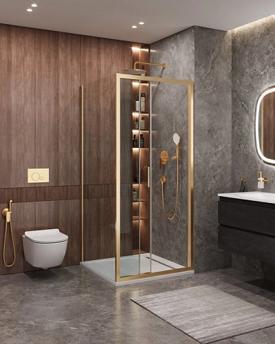 Душевой уголок CEZARES MOLVENO-AHF-31-100/90-C-BORO-IV цвет профиля брашированное золото стекло прозрачное 1000x900 мм Душевой уголок CEZARES MOLVENO-AHF-31-100/90-C-BORO-IV цвет профиля брашированное золото стекло прозрачное 1000x900 мм