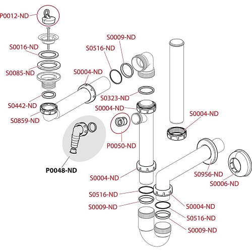 Сифон для кухни Alcaplast со штуцером и накидной гайкой A872P Сифон для кухни Alcaplast со штуцером и накидной гайкой A872P