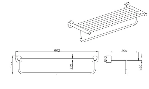 Полотенцедержатель Aquatek ВЕГА AQ4015CR хром Полотенцедержатель Aquatek ВЕГА AQ4015CR хром