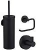 Комплект аксессуаров Wonzon &amp; Woghand черный (WW-8100-BL) из 3 предметов (крючок, держатель для бумаги, ершик)