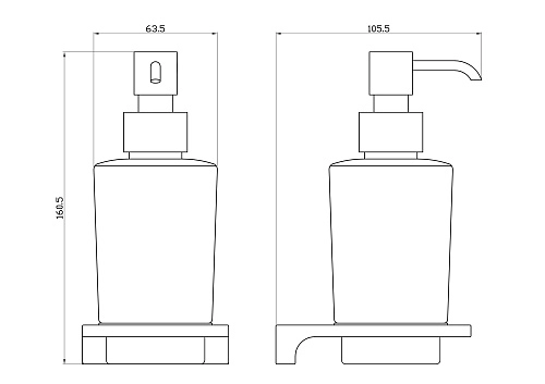 Дозатор жидкого мыла Wonzon & Woghand темный графит (WW-9133-GM) Дозатор жидкого мыла Wonzon & Woghand темный графит (WW-9133-GM)