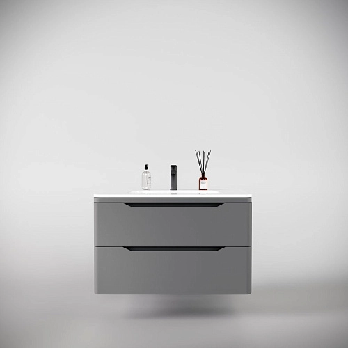 Тумба под раковину Style Line Марелла 90 Люкс антискрейтч серый, PLUS подвесная СС-00002415 Тумба под раковину Style Line Марелла 90 Люкс антискрейтч серый, PLUS подвесная СС-00002415
