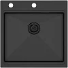 Кухонная мойка Paulmark KRONER-PRO 51, PM705151-GM, вороненая сталь, 510х510мм