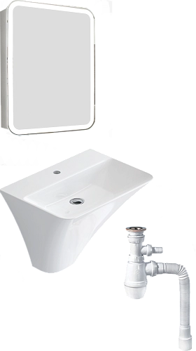 Раковина STWORKI Монтре моноблок Монтре 55 + Сифон для раковины Wirquin Минор с отводом для стиральн 560941 Раковина STWORKI Монтре моноблок Монтре 55 + Сифон для раковины Wirquin Минор с отводом для стиральн 560941