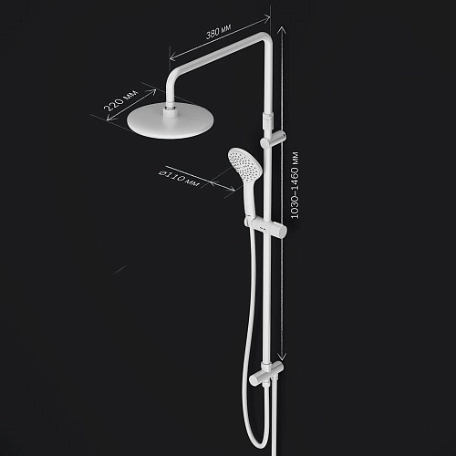 Душевая система AM.PM Gem F0790033 верхний душ d220 мм, штанга 1030-1460 мм Душевая система AM.PM Gem F0790033 верхний душ d220 мм, штанга 1030-1460 мм