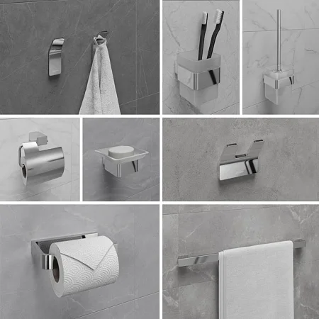 Стакан Lemark SMOOTH LINE с держателем, хром 9731013