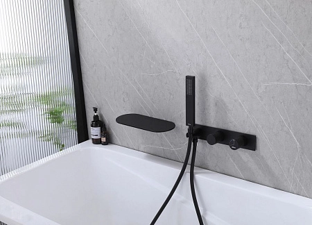 Смеситель для ванны ABBER Rund AF8731B скрытого монтажа, черный матовый