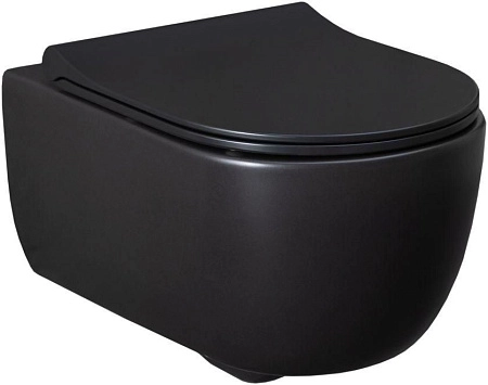 Унитаз подвесной Allen Brau Priority 4.31001.31 с крышкой, черный матовый