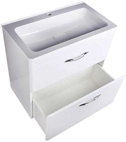 Тумба под раковину Style Line Каре 80 (2 ящ.) Люкс белая, PLUS СС-00002267 Тумба под раковину Style Line Каре 80 (2 ящ.) Люкс белая, PLUS СС-00002267