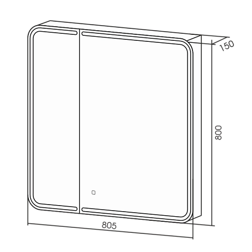 Зеркальный шкаф SILVER MIRRORS 805x800 Alliance - BLACK (LED-00002611) Зеркальный шкаф SILVER MIRRORS 805x800 Alliance - BLACK (LED-00002611)