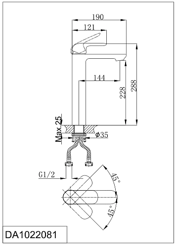 Смеситель для раковины D&K Venice Gondola (DA1022081) Смеситель для раковины D&K Venice Gondola (DA1022081)