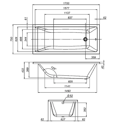 Каркас для ванны AM.PM Gem W93A-170-075W-R 170х75 см Каркас для ванны AM.PM Gem W93A-170-075W-R 170х75 см