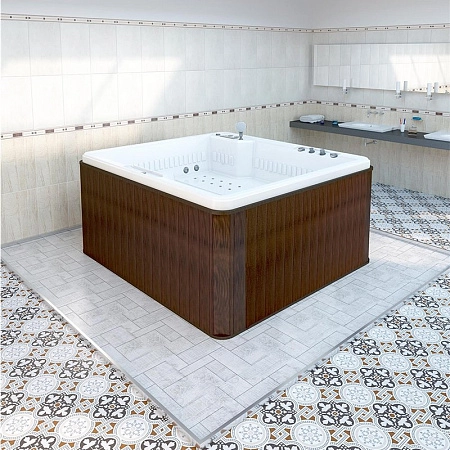 Мини бассейн Radomir Цезарь Gold 1-30-0-0-4-0501Б, белый, 1890х1740, рама-подставка, слив-перелив, 20 форсунок гидромассажа, пневмокнопка - 2 шт., регулятор воздуха - 4 шт.