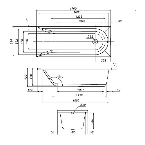Каркас для ванны AM.PM Spirit W72A-170-070W-R2 170х70 Каркас для ванны AM.PM Spirit W72A-170-070W-R2 170х70