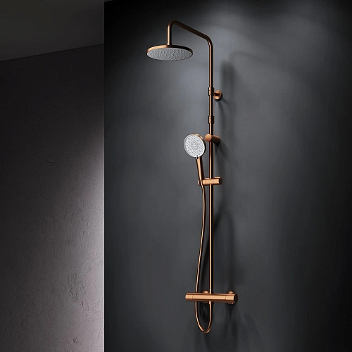 Душевая система AM.PM X-Joy F0785A444 с термостатом, верхний душ 220мм, розовое золото Душевая система AM.PM X-Joy F0785A444 с термостатом, верхний душ 220мм, розовое золото