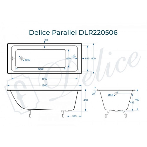 Ванна чугунная Delice Parallel 1800х800, без ручек DLR220506 Ванна чугунная Delice Parallel 1800х800, без ручек DLR220506