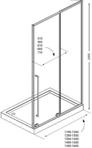 Душевая дверь Allen Brau Fantasy 140 3.11008.00 хром Душевая дверь Allen Brau Fantasy 140 3.11008.00 хром
