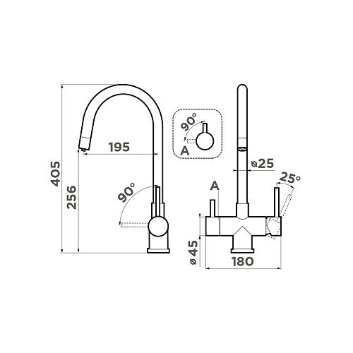 Смеситель для кухни Omoikiri Akita GB 4994354 Смеситель для кухни Omoikiri Akita GB 4994354