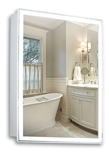 Зеркальный шкаф Silver mirrors Киото 60 с часами и сменой цвета (LED-00002358) Зеркальный шкаф Silver mirrors Киото 60 с часами и сменой цвета (LED-00002358)