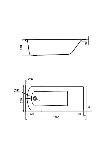 Акриловая ванна Santek Фиджи 170х75 прямоугольная 1WH501596 1.WH50.1.596 Акриловая ванна Santek Фиджи 170х75 прямоугольная 1WH501596 1.WH50.1.596