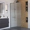 Душевая перегородка BelBagno UNO-L-1-TB-100-FL-GM 100 см, профиль оружейная сталь, стекло рифленая Душевая перегородка BelBagno UNO-L-1-TB-100-FL-GM 100 см, профиль оружейная сталь, стекло рифленая