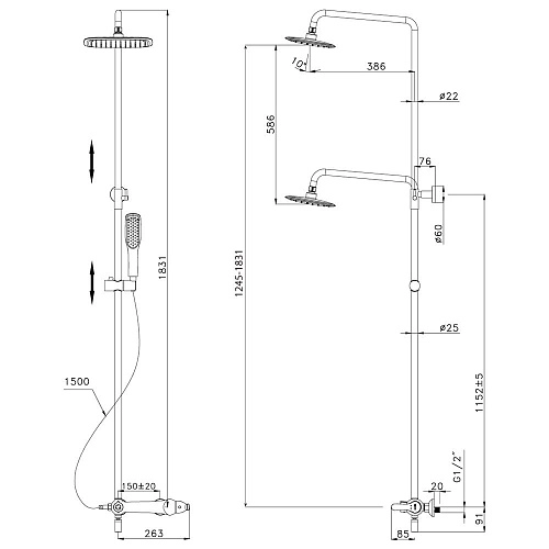 Душевая система Lemark Swan (LM5462BG) Душевая система Lemark Swan (LM5462BG)