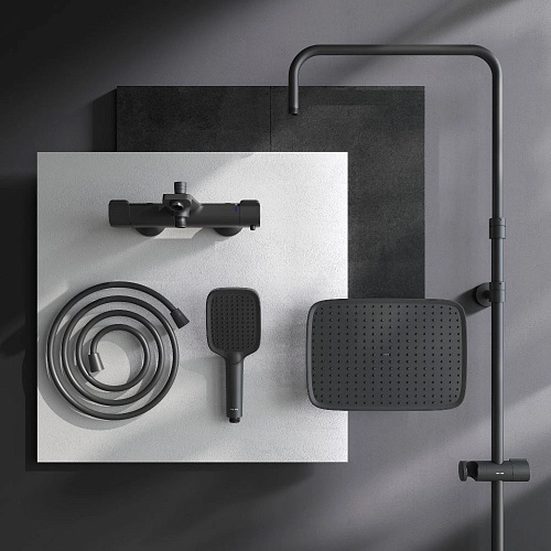 Душевая система AM.PM Func F078F522 с термостатом, черная Душевая система AM.PM Func F078F522 с термостатом, черная