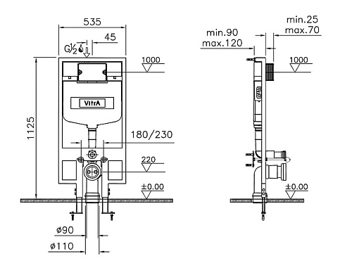 Инсталляция для унитаза Vitra 748-5800-01 Инсталляция для унитаза Vitra 748-5800-01