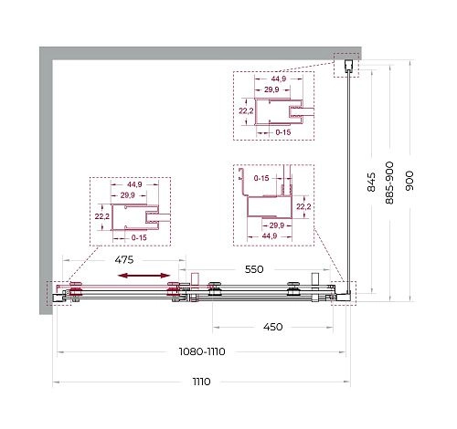 Душевой уголок BelBagno MARINO-2-AH-1-110/90-C-GM 110x90 см, профиль оружейная сталь, стекло прозрачное Душевой уголок BelBagno MARINO-2-AH-1-110/90-C-GM 110x90 см, профиль оружейная сталь, стекло прозрачное