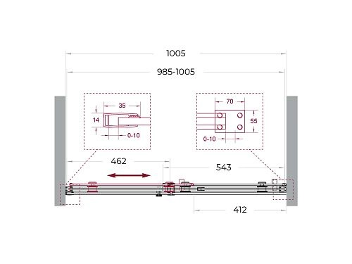 Душевая дверь BelBagno SOFT_CLOSE-2-BF-1-100-C-GM 100 см, профиль оружейная сталь, стекло прозрачное Душевая дверь BelBagno SOFT_CLOSE-2-BF-1-100-C-GM 100 см, профиль оружейная сталь, стекло прозрачное