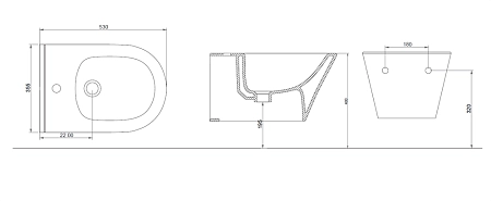Биде подвесное Boheme Avva 974-B черный матовый