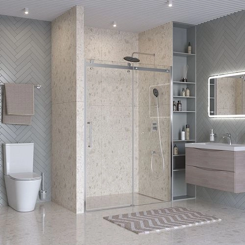 Душевая дверь BelBagno MARINO-2-BF-1-140-C-CR 140 см, профиль хром, стекло прозрачное Душевая дверь BelBagno MARINO-2-BF-1-140-C-CR 140 см, профиль хром, стекло прозрачное