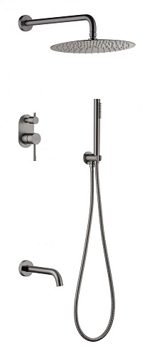 Душевая система Boheme Uno 464-2-GM скрытого монтажа антрацит Душевая система Boheme Uno 464-2-GM скрытого монтажа антрацит