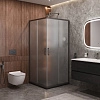 Душевой уголок CEZARES MOLVENO-A-2-90-P-GM цвет профиля оружейная сталь стекло рифленое 900x900 мм Душевой уголок CEZARES MOLVENO-A-2-90-P-GM цвет профиля оружейная сталь стекло рифленое 900x900 мм