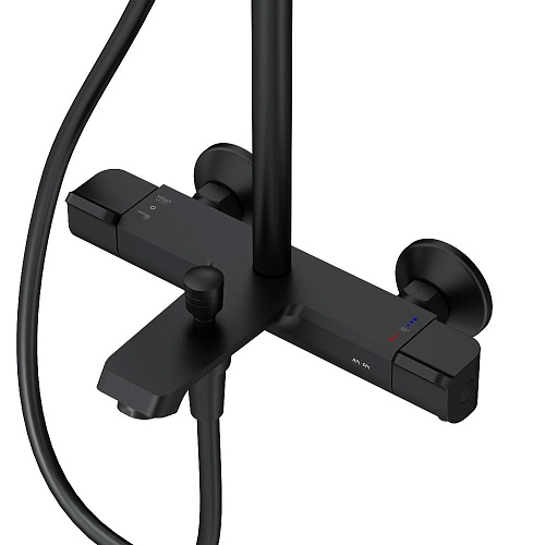 Душевая система AM.PM Func F078F522 с термостатом, черная Душевая система AM.PM Func F078F522 с термостатом, черная