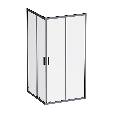 Душевой уголок AM.PM Gem W90G-403-100100-BT 100x100 черный матовый, стекло прозрачное