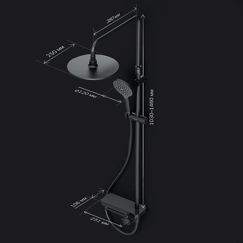Душевая система AM.PM Like F0780722 штанга 1030-1460мм, верхний душ 220 мм Душевая система AM.PM Like F0780722 штанга 1030-1460мм, верхний душ 220 мм