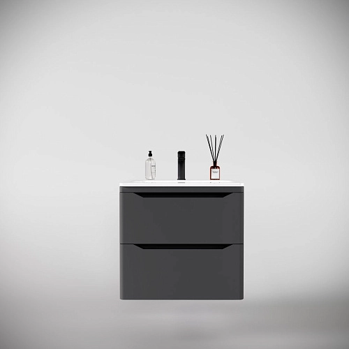 Тумба под раковину Style Line Марелла 60 Люкс антискрейтч серый, PLUS подвесная СС-00002406 Тумба под раковину Style Line Марелла 60 Люкс антискрейтч серый, PLUS подвесная СС-00002406